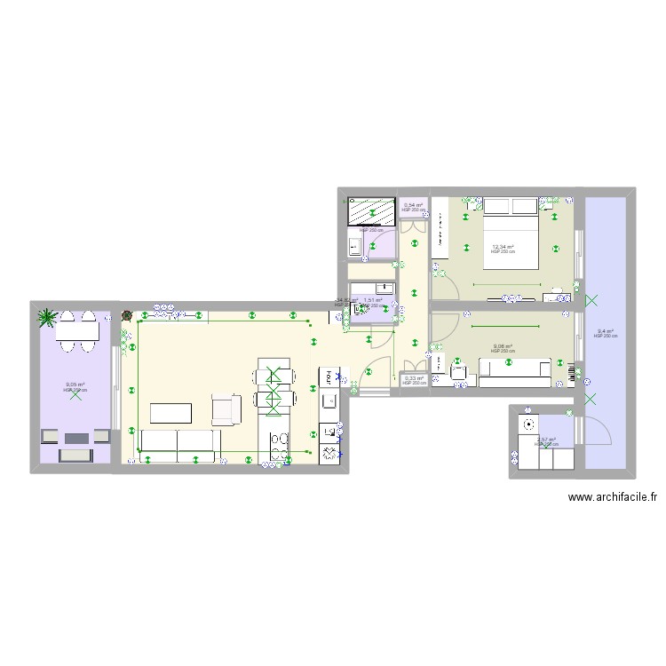 PLAN ABBAYYYYY. Plan de 10 pièces et 48 m2