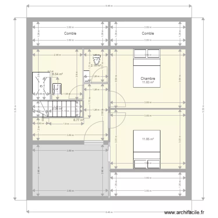 st jean de mont etage sdb fond terrasse 3. Plan de 
