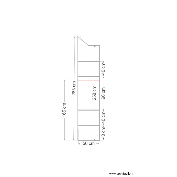 placard chambre louise gauche. Plan de 