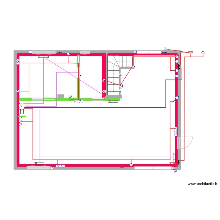 Garage 2020 n21 Cloisons et Amenagements +++ prises&chauff. Plan de 1 pièce et 68 m2