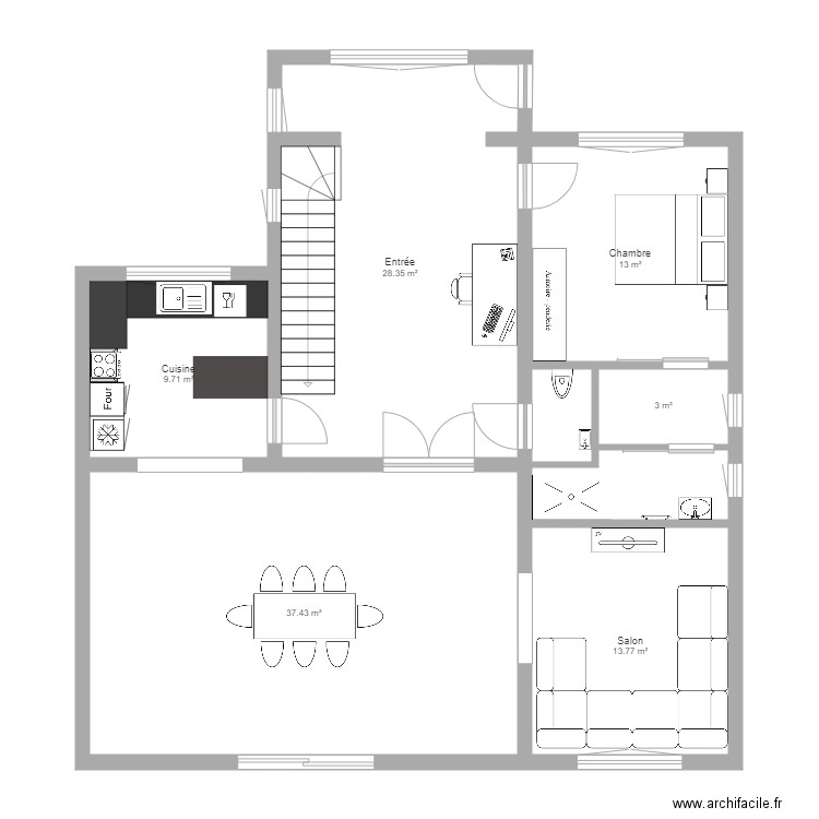 Tilly idées aménagement suite parentale v2. Plan de 0 pièce et 0 m2