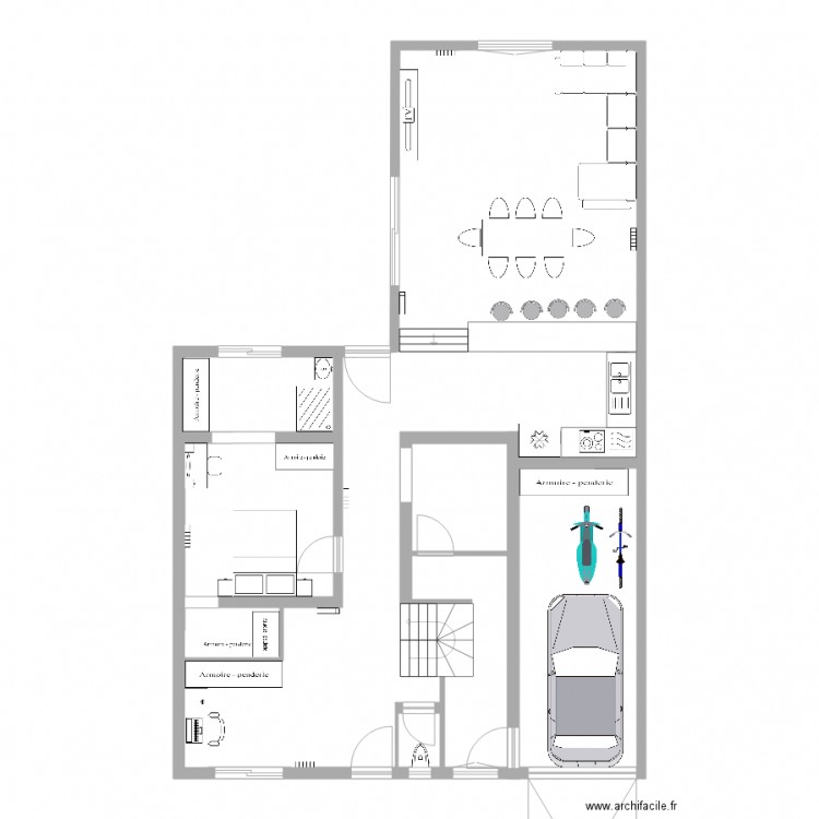 montfermeil rdc PC. Plan de 4 pièces et 69 m2