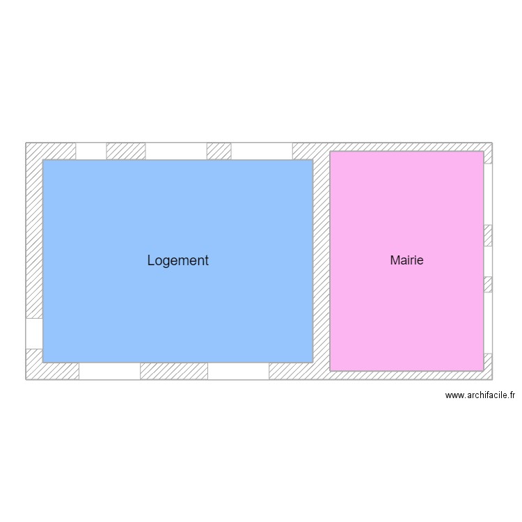 Mairie Logement DOMPIERRE /S SANVIGNES. Plan de 2 pièces et 76 m2