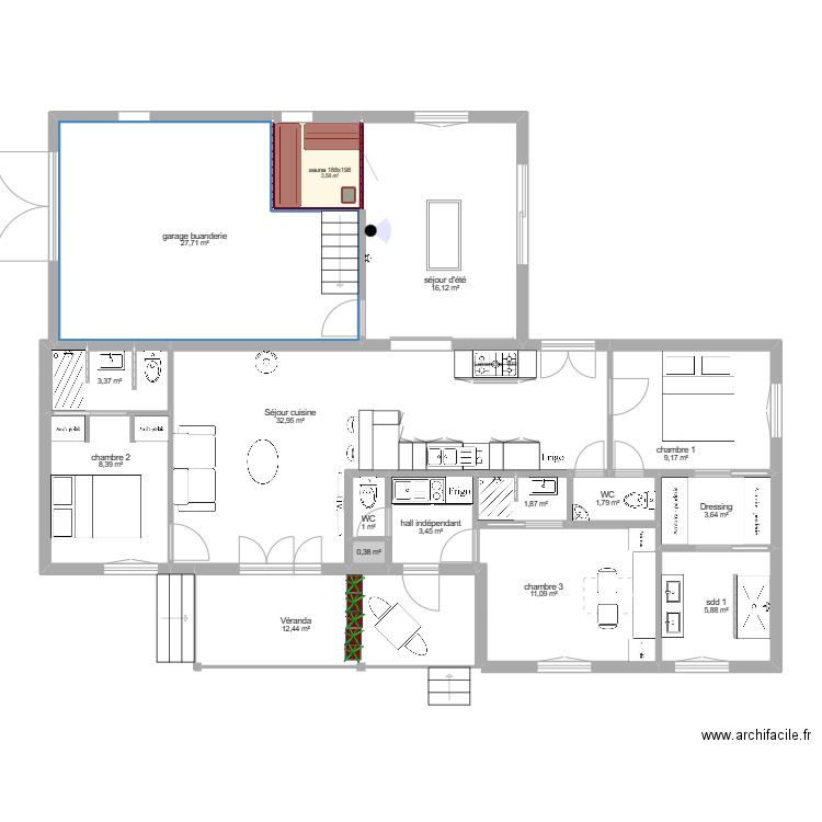 projet 4 Abis  Allemagne. Plan de 16 pièces et 143 m2