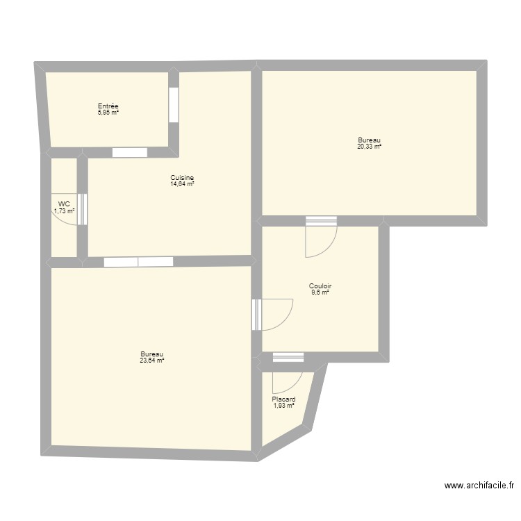 Bureau . Plan de 0 pièce et 0 m2