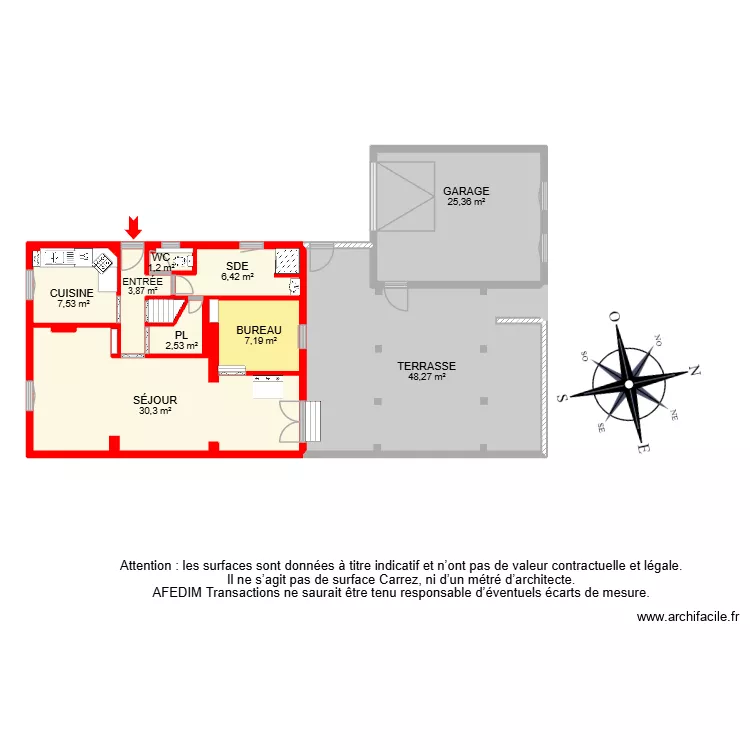 BI 26490 -. Plan de 23  et 224 m²