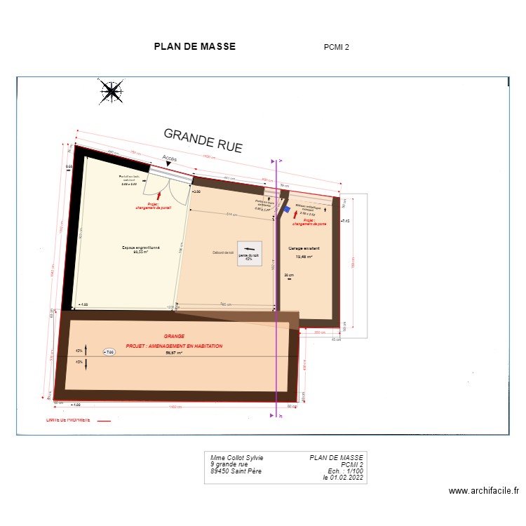 9pcmi2. Plan de 2 pièces et 175 m2