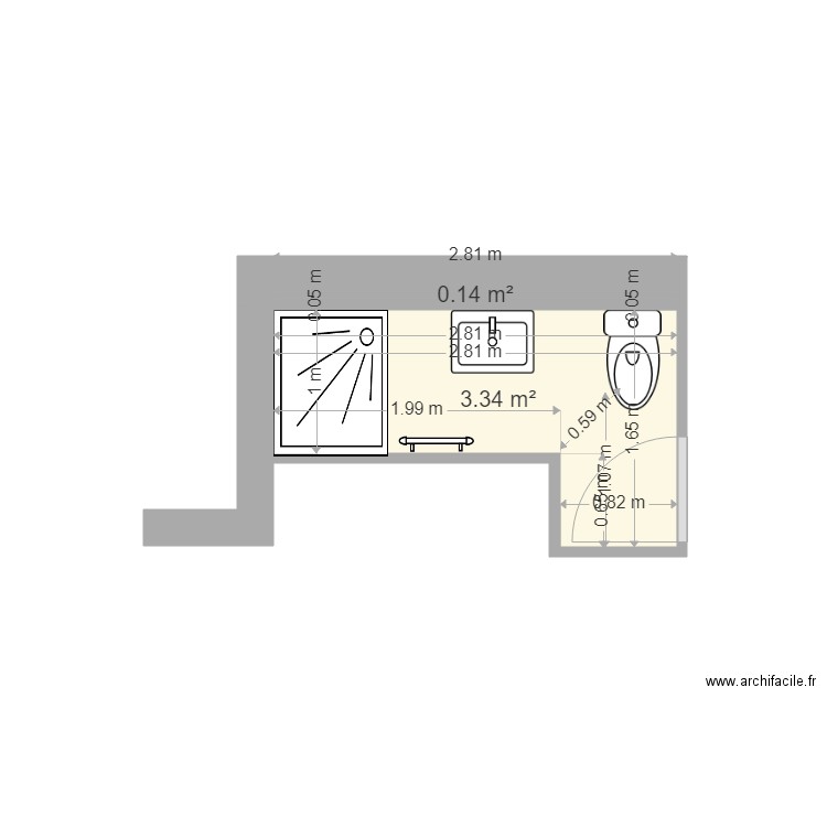 SDB JEREMY. Plan de 0 pièce et 0 m2