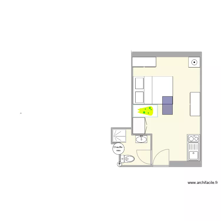 24 Abb&eacute; Gr&eacute;goire. Plan de 2  et 19 m²