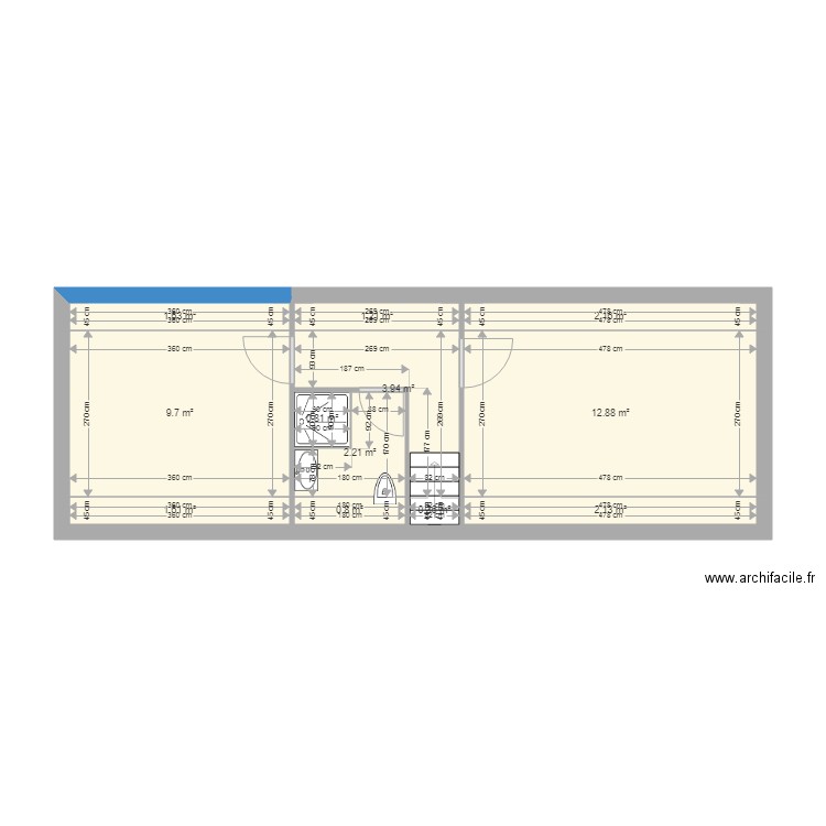 DORMOY 90 AVEC HT 180. Plan de 0 pièce et 0 m2