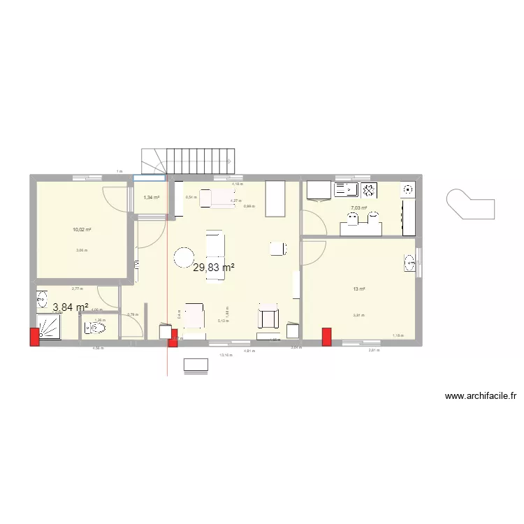 Salon version banque accueil. Plan de 