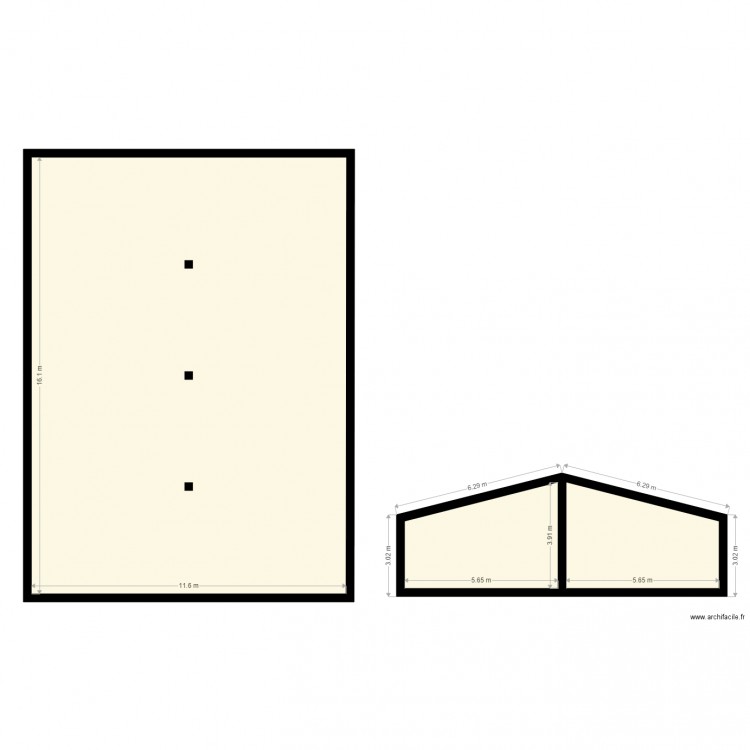 premier hangar size. Plan de 0 pièce et 0 m2