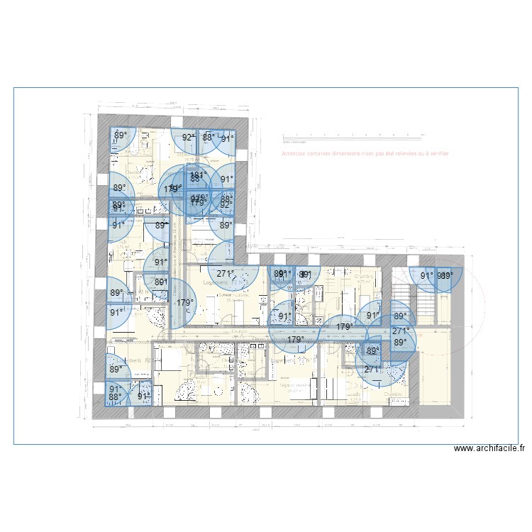 le couvent 0000. Plan de 22 pièces et 314 m2