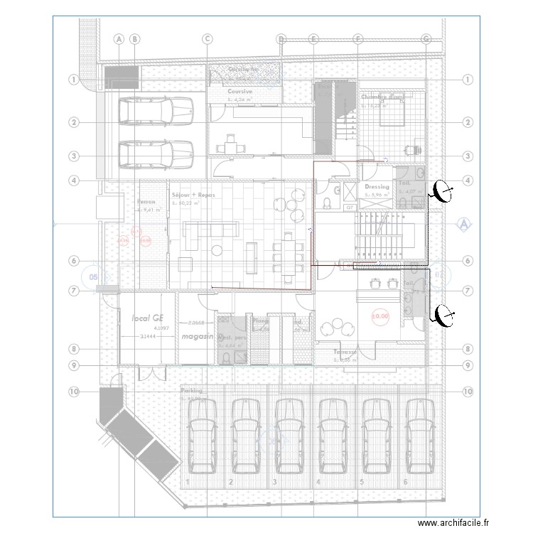 Distribution TV immeuble TANAZOU RDC. Plan de 0 pièce et 0 m2