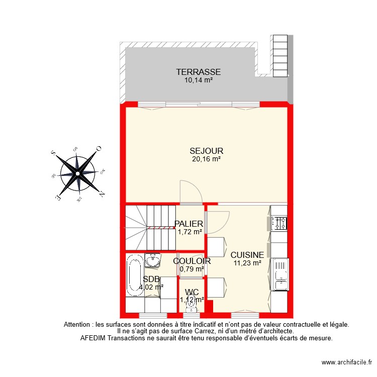 BI 8347 ETAGE 1 PASCAL. Plan de 9 pièces et 52 m2