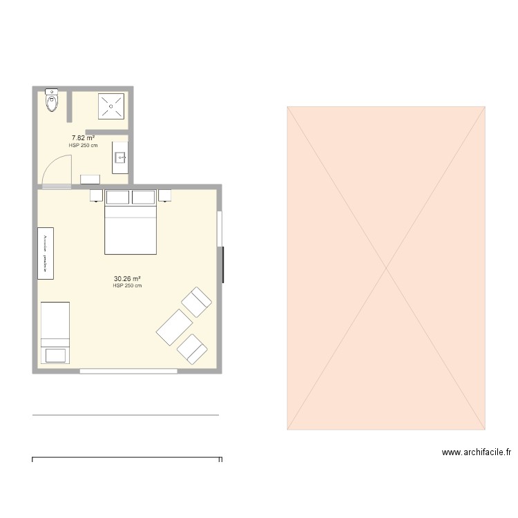 Bungalow. Plan de 0 pièce et 0 m2