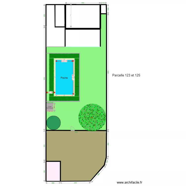 Jardin piscine Meuh2. Plan de 