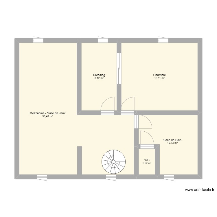 Travaux 2eme etage Charentilly. Plan de 5 pièces et 77 m2