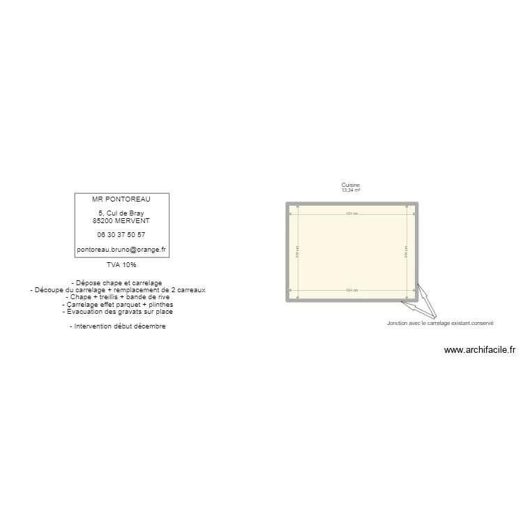 PONTOREAU. Plan de 