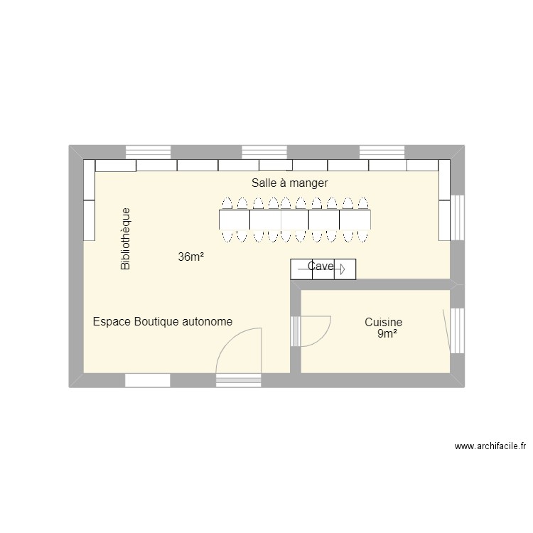 RDC TUGNY ET PONT version groupe 2. Plan de 1 pièce et 13 m2