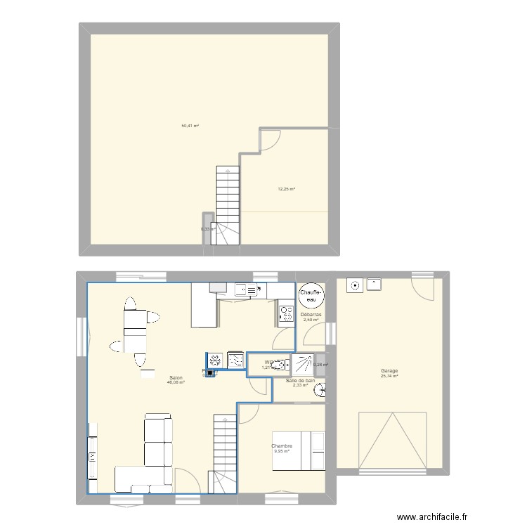 Maison des choux. Plan de 11 pièces et 151 m2