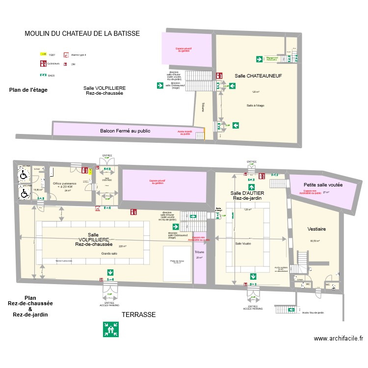 Moulin La Batisse 8. Plan de 8 pièces et 338 m2