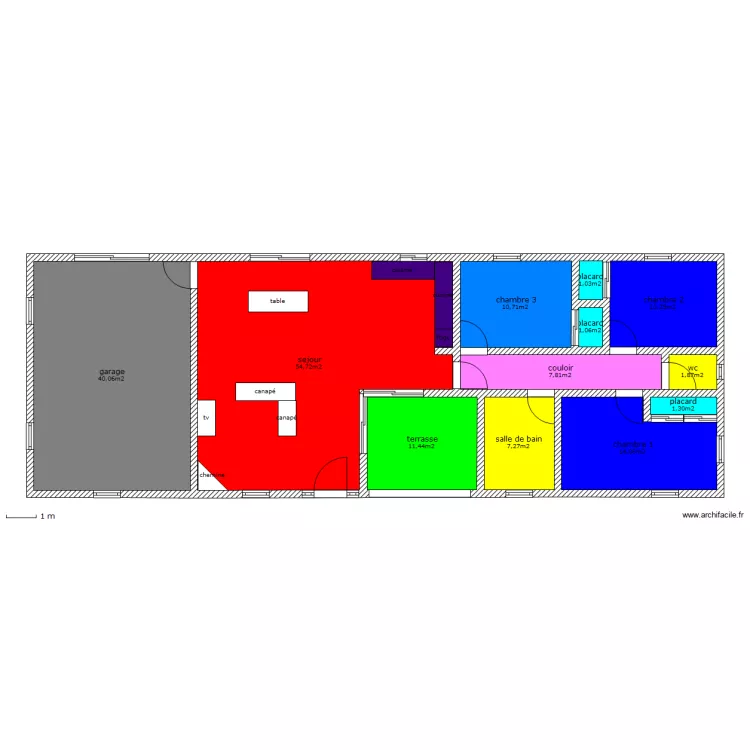 maison 1 . Plan de 