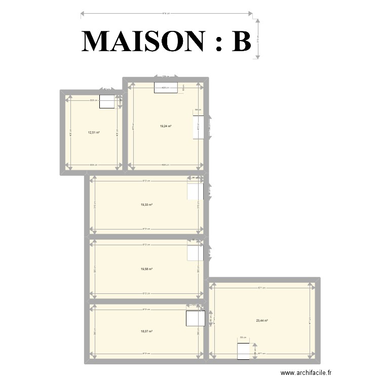 Maison 2. Plan de 6 pièces et 112 m2
