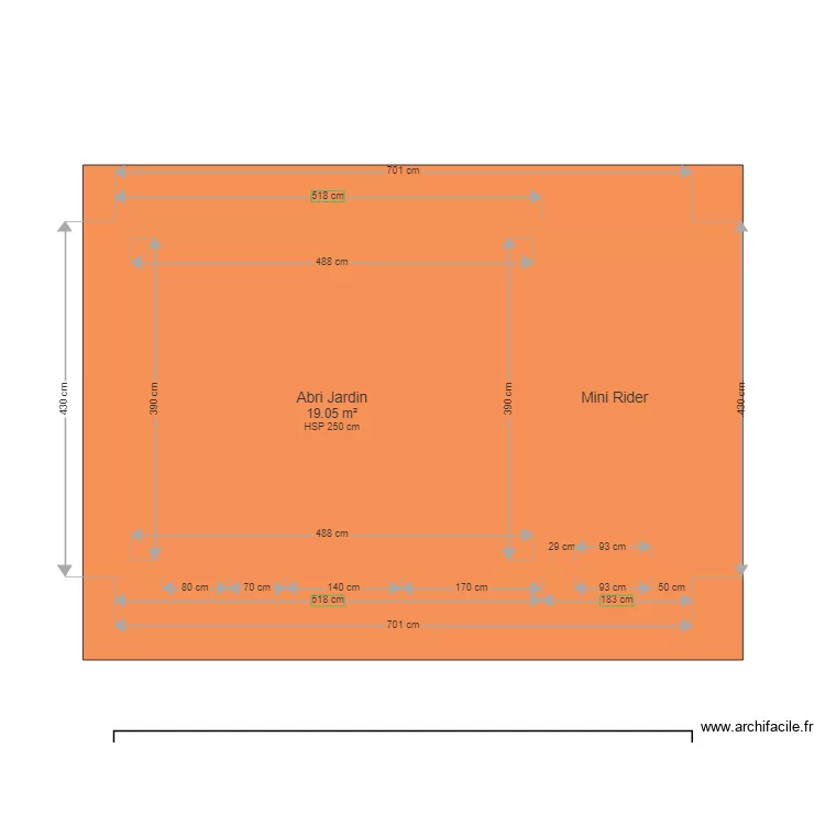 Abri Mini Rider. Plan de 