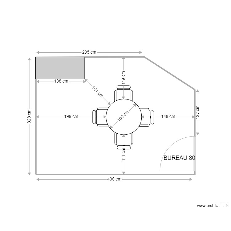 BUREAU 80 TABLE RONDE. Plan de 0 pièce et 0 m2