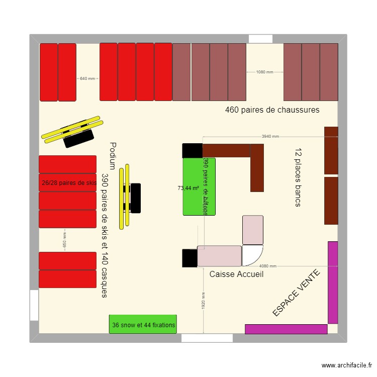 SPORTECH 1 BIS. Plan de 1 pièce et 73 m2