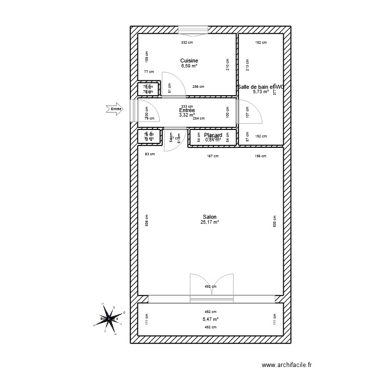 Appart.  10. Plan de 8 pièces et 48 m2