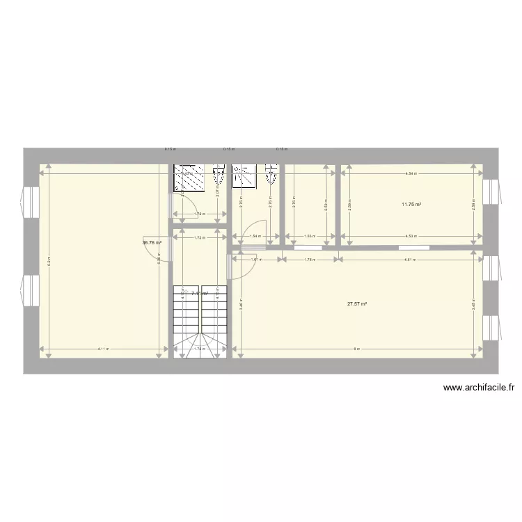 moli&egrave;res 2eme &eacute;tage existant. Plan de 