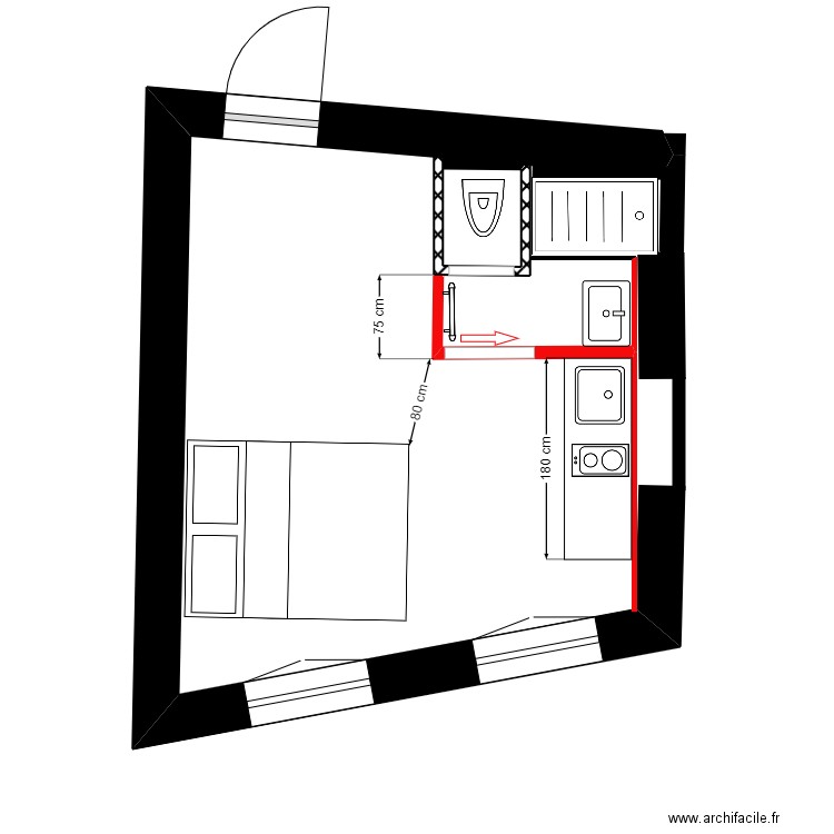 COMTE PROJET KITCHENETTE. Plan de 0 pièce et 0 m2