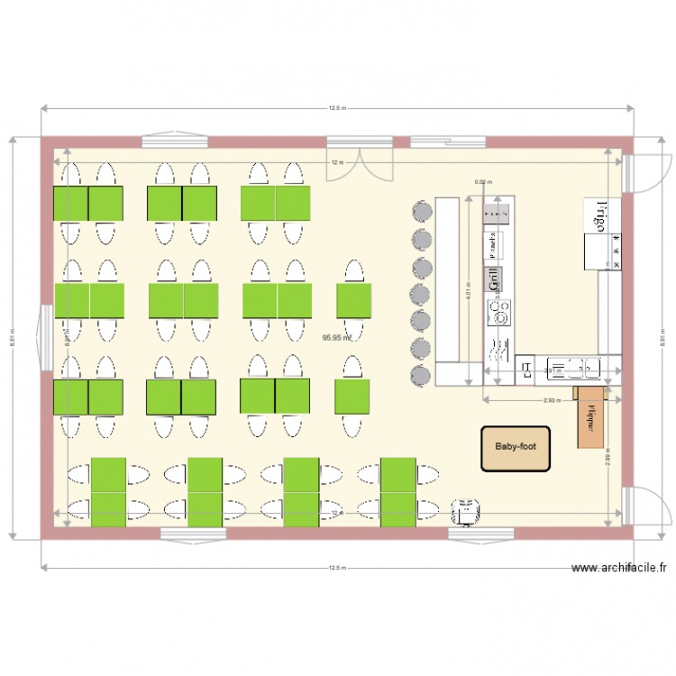 salle équipé. Plan de 0 pièce et 0 m2