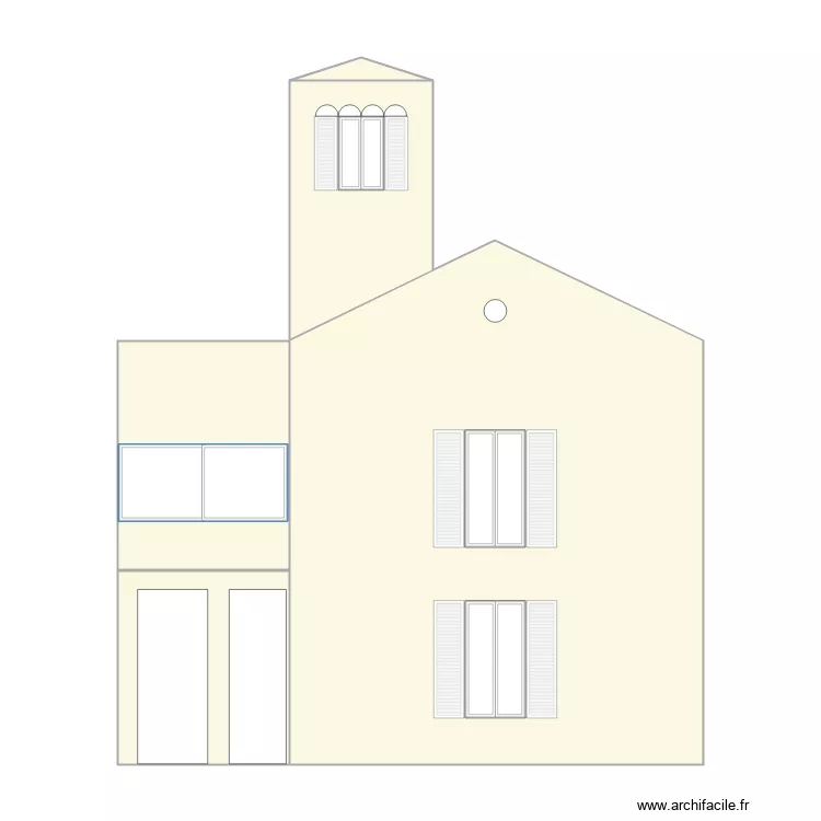 PLAN DE FACADE SUD existant. Plan de 