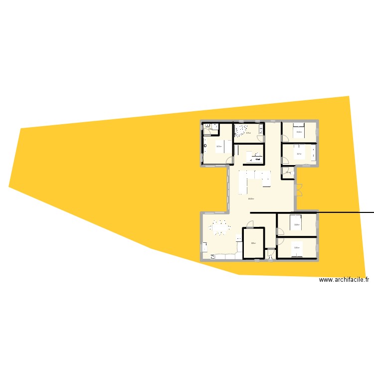 maison_H_1. Plan de 10 pièces et 184 m2