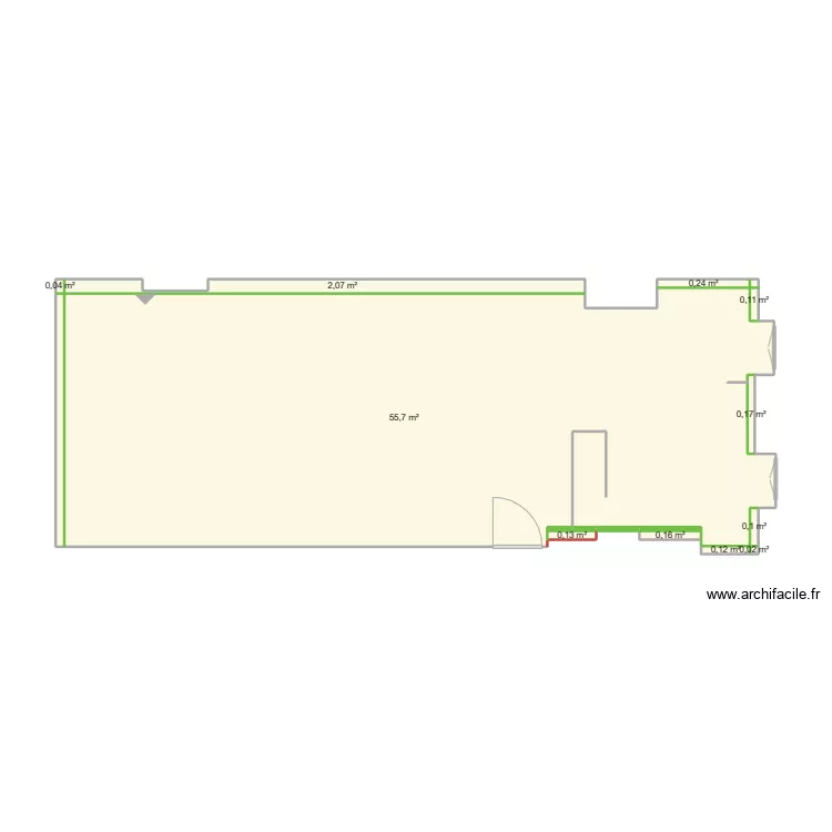 Appart vide post iso. Plan de 