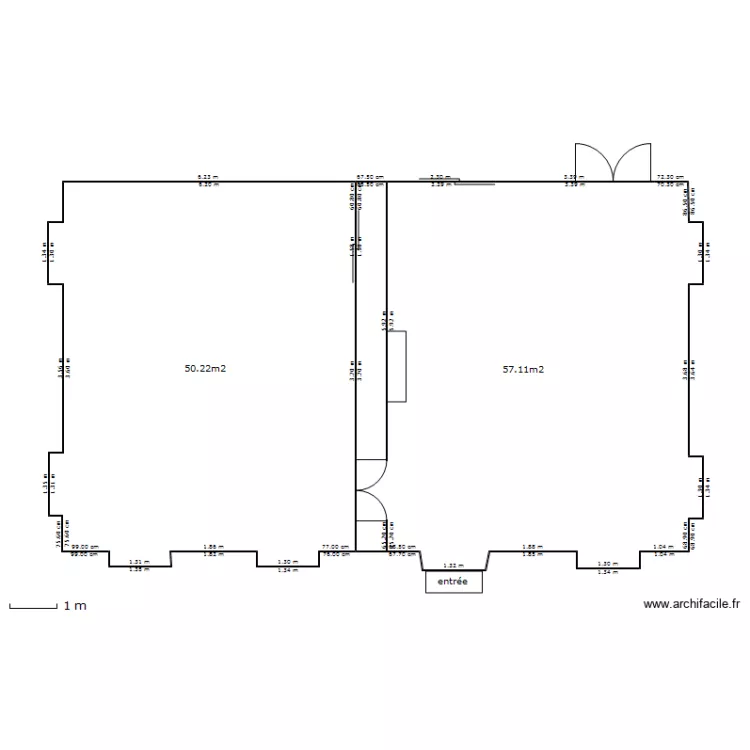 salle bleue. Plan de 