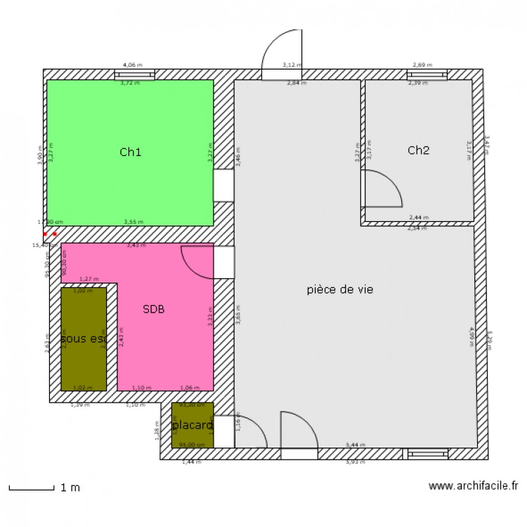 APPT etienne avant modif. Plan de 0 pièce et 0 m2