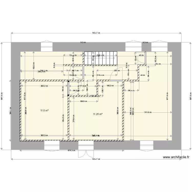 Plan &eacute;tage 1 2. Plan de 