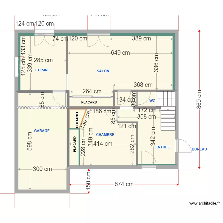 ARTIGUES rdc cotations. Plan de 