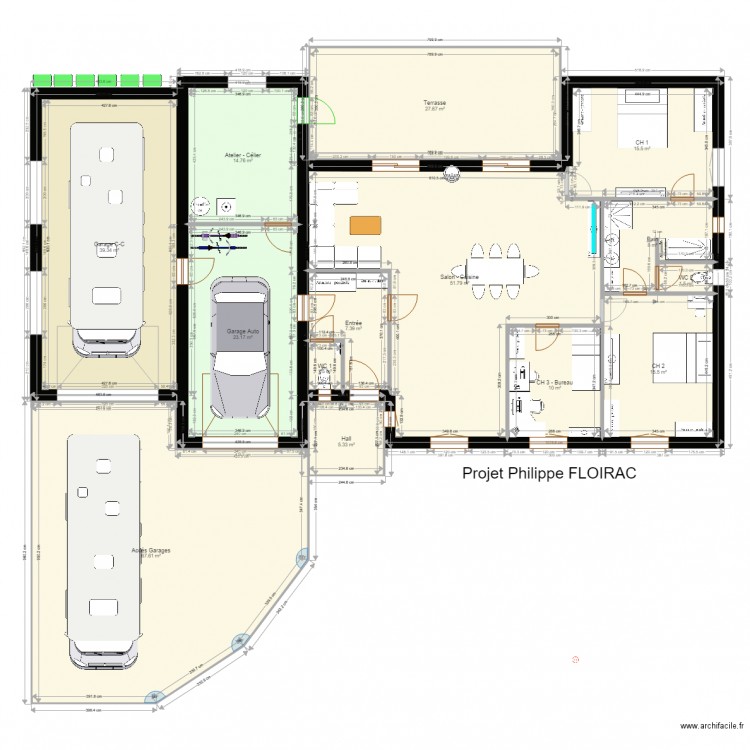 Projet Phil 03 Int Meublé et Abrit CC. Plan de 0 pièce et 0 m2