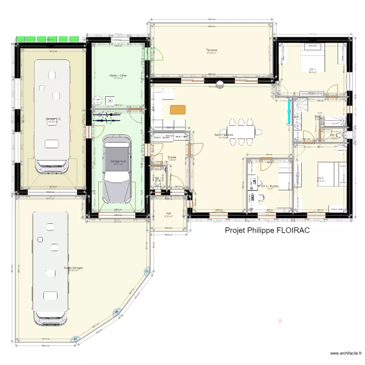 Projet Phil 03 Int Meubl&eacute; et Abrit CC. Plan de 