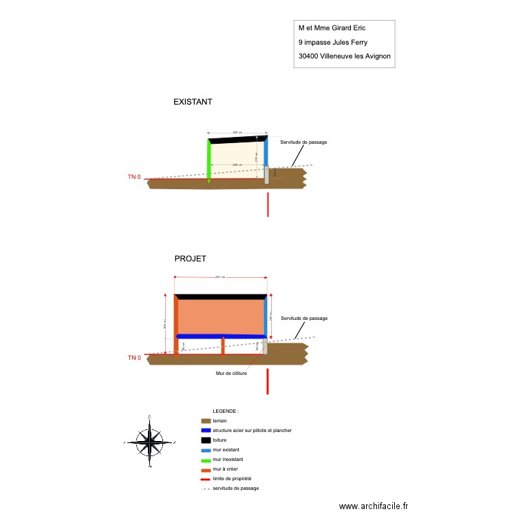 Plan de coupe 80 cm DP. Plan de 0 pièce et 0 m2