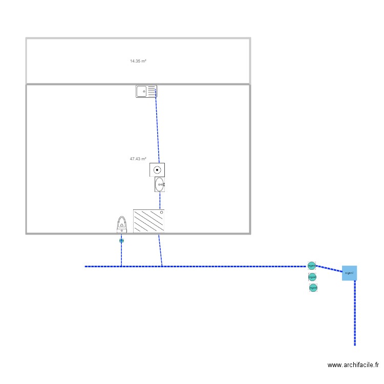 durey ass. Plan de 2 pièces et 62 m2