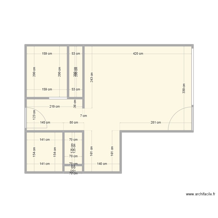 forest. Plan de 6 pièces et 26 m2