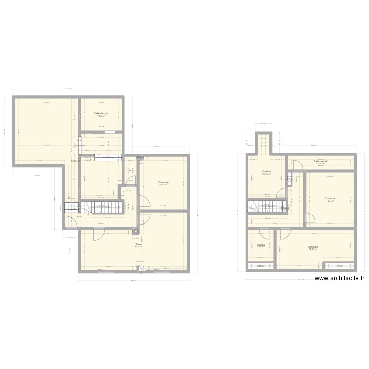  Chantal. Plan de 17 pièces et 163 m2