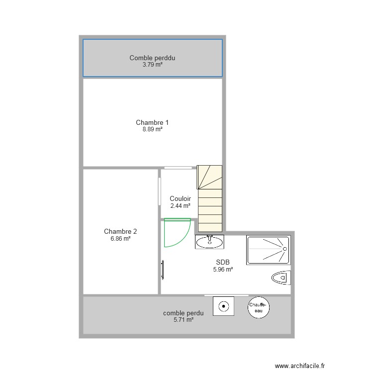 Etage modifié. Plan de 0 pièce et 0 m2