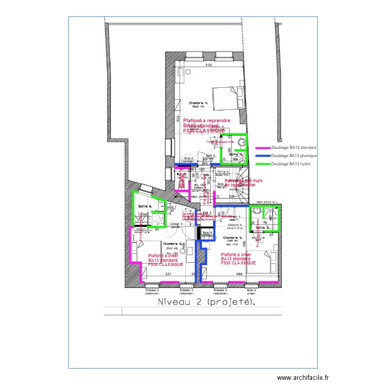 St MARTIN  Plan PLATRERIE niveau 2. Plan de 0 pièce et 0 m2